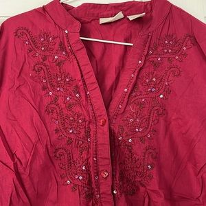Maroon tunic with sequins